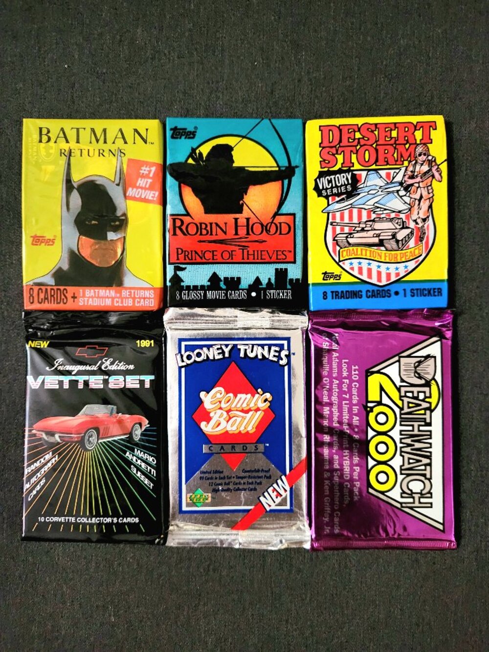 Sealed Packs of 1990s Vintage Trading Cards